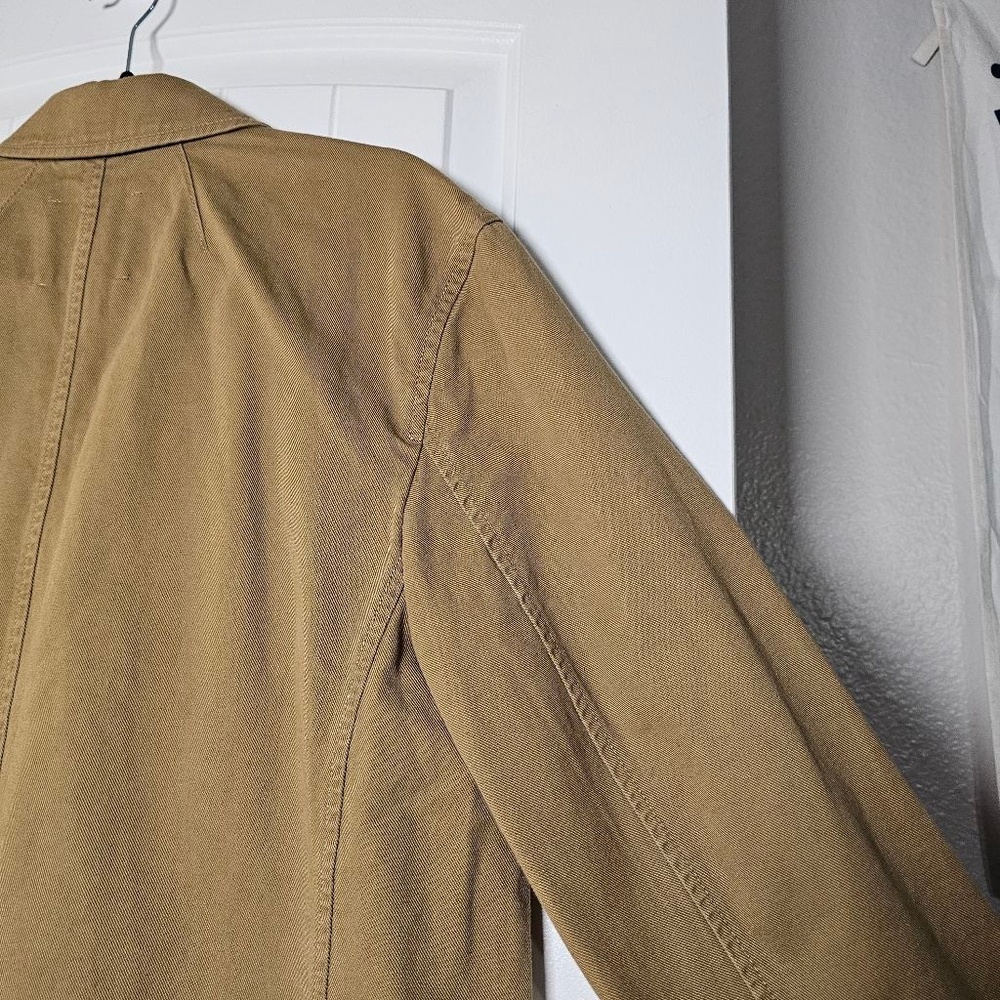 Madewell LG blazer style denim jacket, khaki/tan, boxy cut - Picture 12 of 14